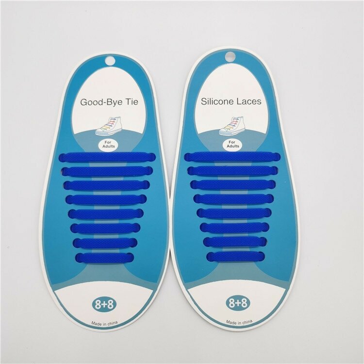 Силиконовые шнурки для обуви без завязок Синие