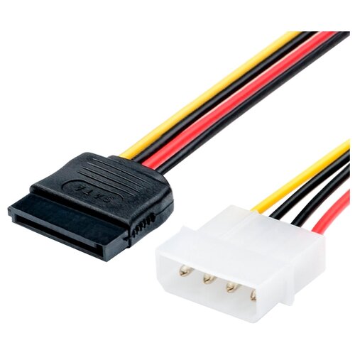 фото Кабель Atcom 4-pin Molex - SATA (АТ3798) 0.1 м черный/красный/желтый