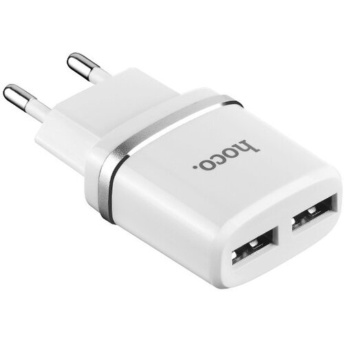 Сетевое зарядное устройство HOCO C12 Smart 2xUSB, 2.4A, белый