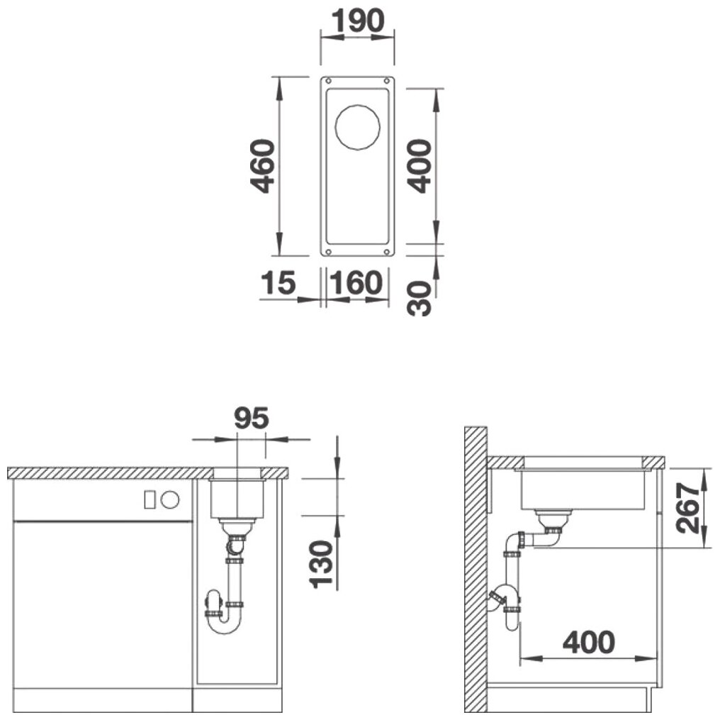 Мойка Blanco Subline 160-U серый беж, отводная арматура InFino® - фотография № 6