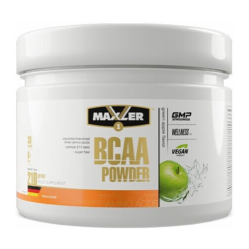 фото Аминокислоты maxler bcaa powder eu 420 гр - яблоко