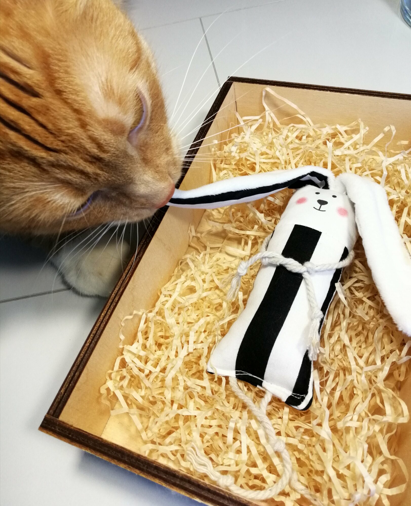 Игрушка для кошек Антейка Зайка длинные уши "Беззаботность" с мятой - фотография № 12