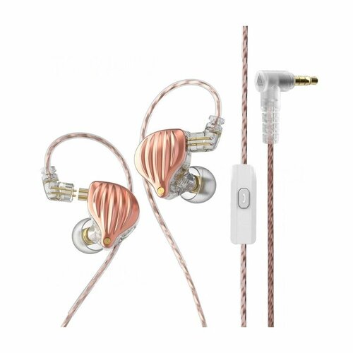 Внутриканальные наушники QKZ ZXK проводные Hi-Fi наушники с микрофоном розовый 139000₽
