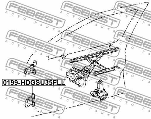 Петля передней L двери нижняя FEBEST 0199-HDGSU35FLL для TOYOTA RAV4 ACA3# ALA3# GSA33 ZSA3# 2005.11-2012.1