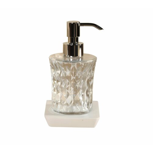 Стеклянный дозатор для жидкого мыла с подставкой