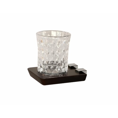 Стакан для ванной на деревянной подставке