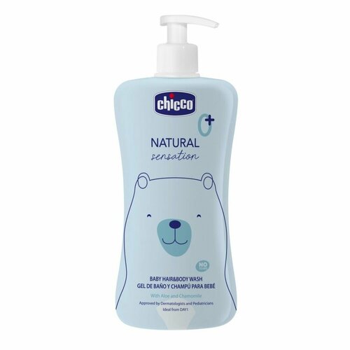 Средство для мытья волос и тела без слез Chicco NATURAL SENSATION, 500 мл
