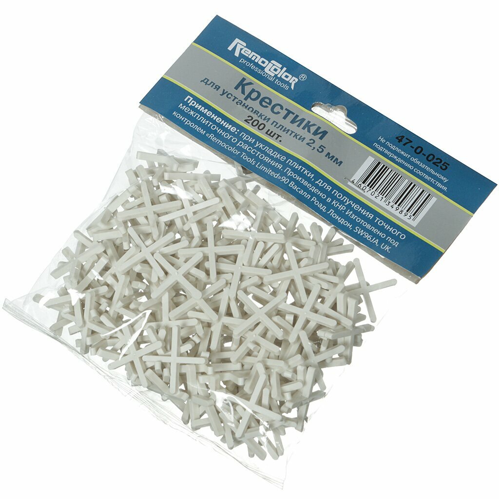 Крестики для плитки Remocolor 2.5 мм 200 шт Китай аксессуары для укладки