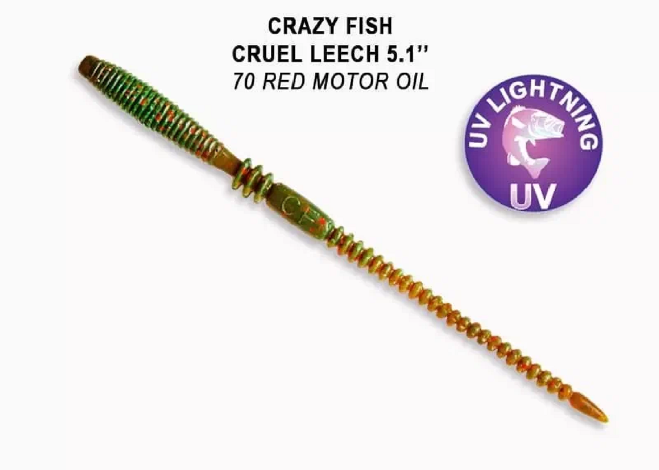Силиконовая приманка мягкая съедобная Crazy Fish Cruel Leech 5.1' 13.00 см 42-130-70-6 6 шт.