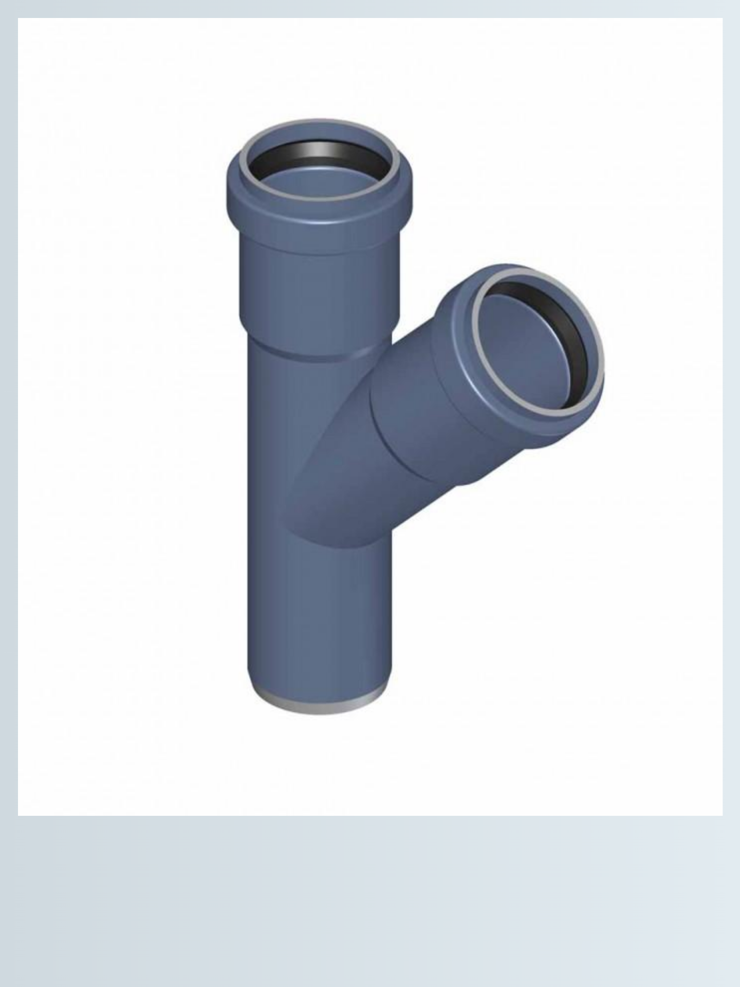 Тройник канализационный 40, 45гр. для разветвления потока воды на два направления — фото 1