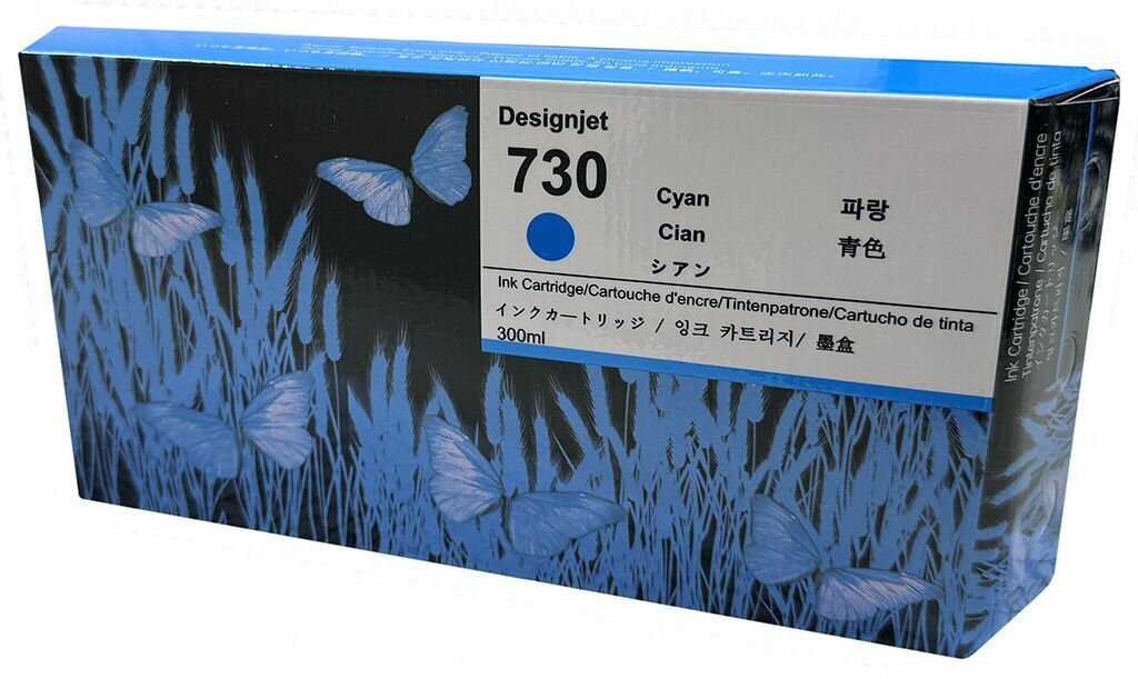 P2V68A Картридж HP 730 Cyan 300мл. (Сервисный)