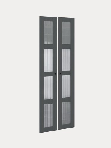 Изображение товара Комплект дверей для шкафа макс, 75 см, со стеклом мору, 4 заполнения, серый