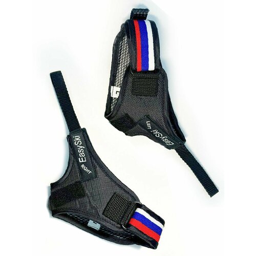 Темляки для лыжероллерных, роллеров, лыжных, скандинавских палок, черный цвет, флаг России, размер L