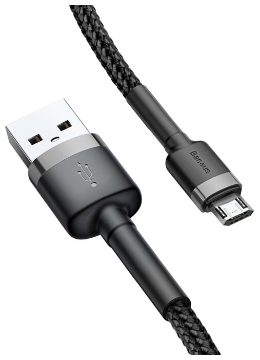 Кабель Baseus Cafule USB - microUSB (CAMKLF) 2 м black/grey фото 3