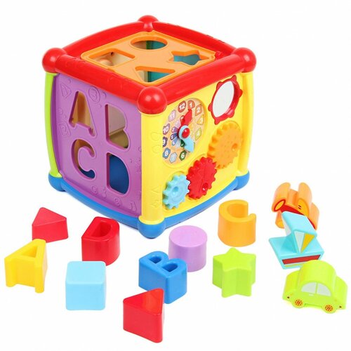 Развивающая игрушка Ути-Пути Веселый куб, желтый/розовый/оранжевый/красный/голубой/зеленый