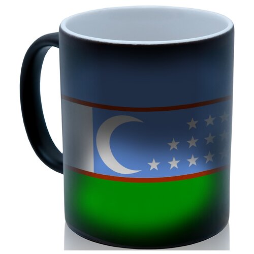 фото Кружка хамелеон флаг узбекистана, необычный сувенир drabs