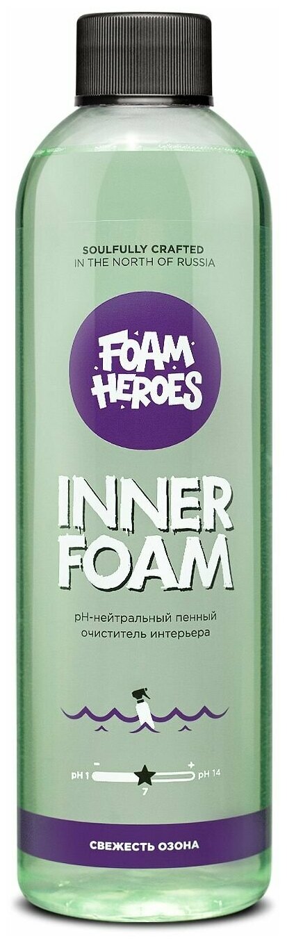 Средство для химчистки нейтральное Озоновая свежесть Foam Heroes Inner Foam, 500мл