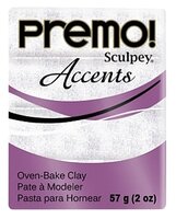 Полимерная глина Sculpey Premo Accents 5057 (белый с блестками), 57г