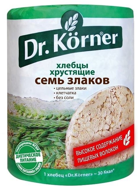 Упаковка 20 штук Хлебцы Dr. Korner 7 злаков 100г