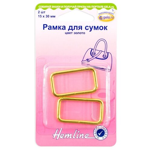 hemline рамка для сумок 30 х 15 мм 4503 30 nb пушечная бронза 2 шт Hemline Рамка для сумок 30 х 15 мм 4503.30.GD, золото