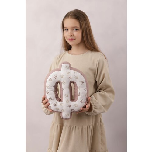 Pusik Подушки буквы декоративные бортики в детскую кроватку, рисунок короны, буква Ф