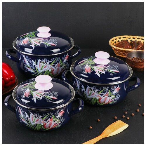 Набор кастрюль Версаль 3 предмета 15 л 2 л 3 л индукция 6163₽