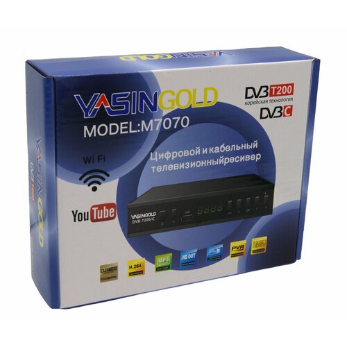 Приставка ТВ цифровая DVB-T2 YasinGold T200 DVBC Wi-Fi HD-плеер 119000₽