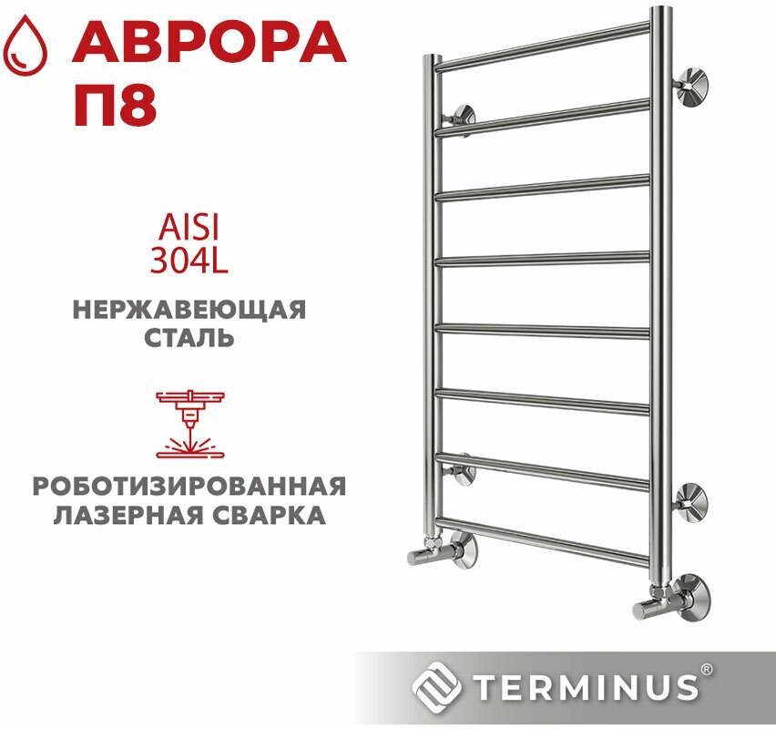 Полотенцесушитель водяной Terminus Аврора П8 500x800