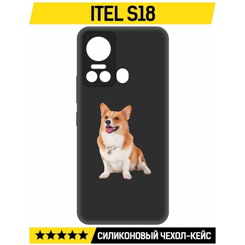 Чехол-накладка Krutoff Soft Case Корги для ITEL S18 черный чехол накладка krutoff soft case гречка для itel s18 черный