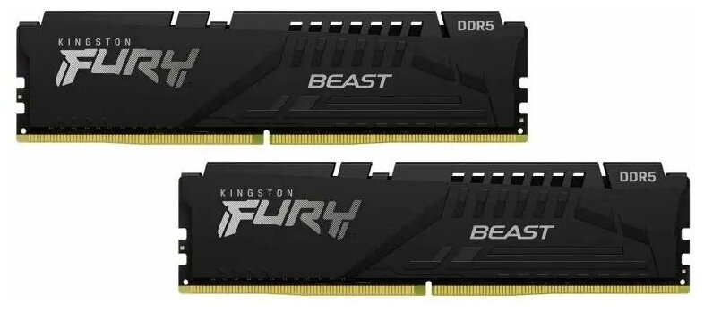 Модуль памяти Kingston 32GB (2x16GB) DDR5 5200 DIMM FURY Beast Black EXPO Gaming Memory KF552C36BBEK2-32 Non-ECC, CL36 , 1.25V, 1RX8