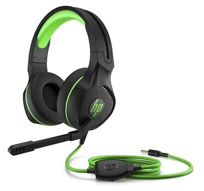 Компьютерная гарнитура HP Pavilion Gaming Headset 400, черный/зеленый