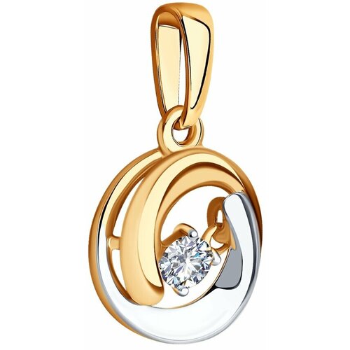 Подвеска Diamant online, золото, 585 проба, фианит подвеска diamant online золото 585 проба фианит размер 8 см