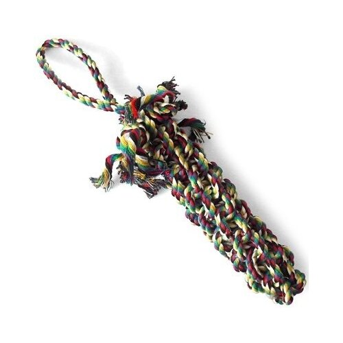 игрушка веревка для собак плетеная розовая Канат для собак Triol веревка-плетеная косичка 305CQ/12111047, разноцветный, 1шт.