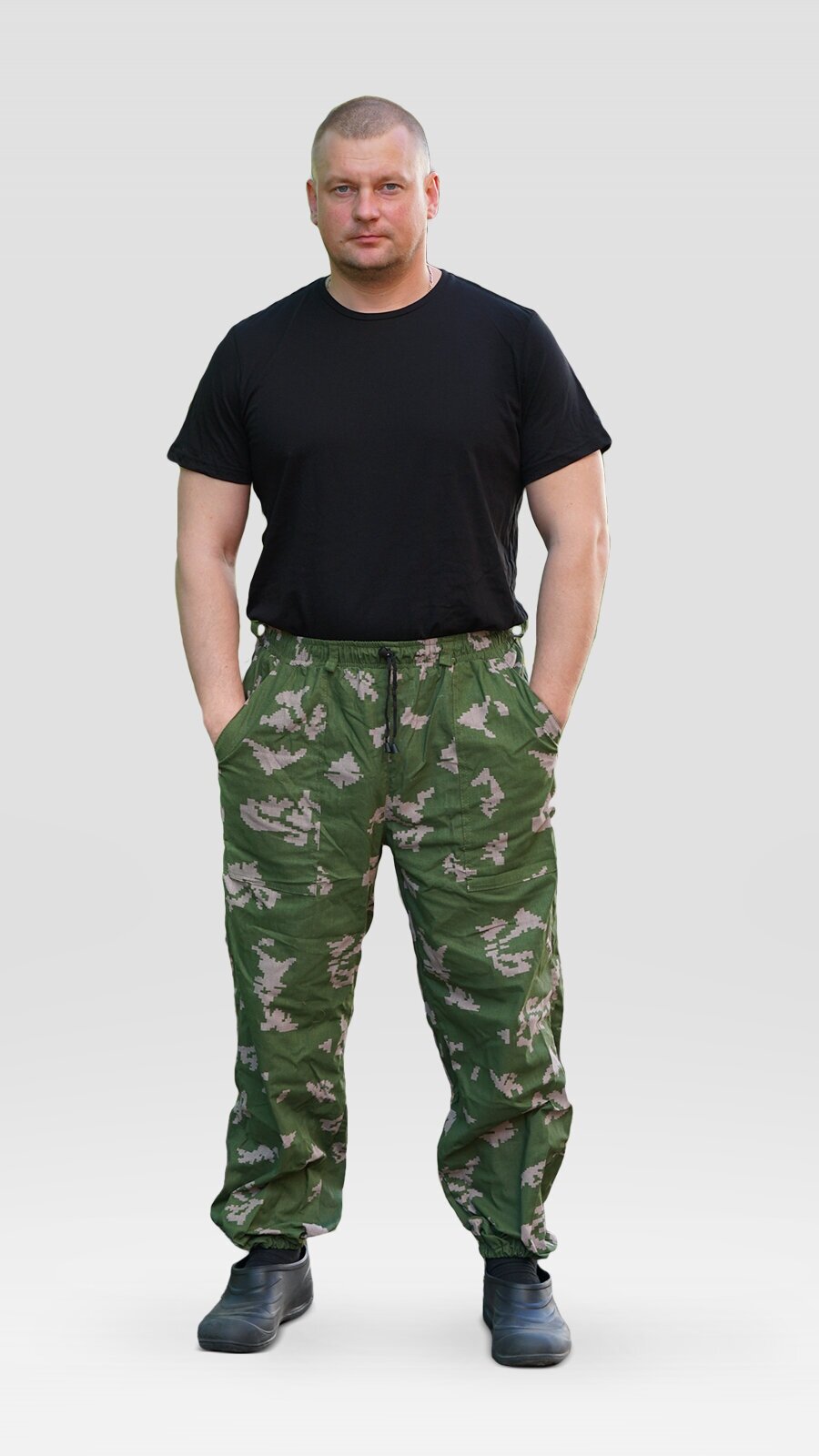 Летние брюки Алом Дар  Березка   100  бязь  размер 52 54  зеленые