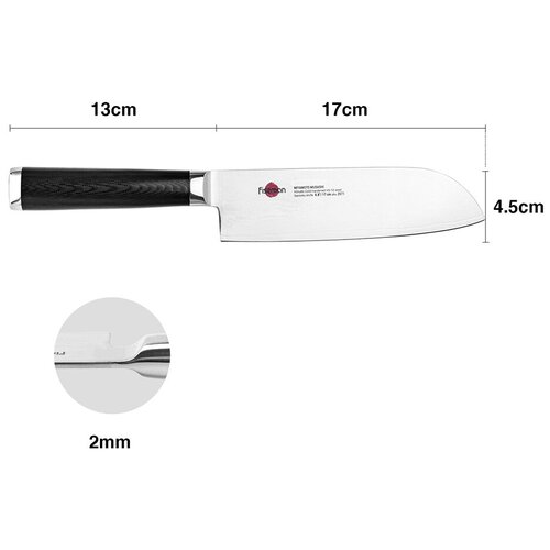 Нож Сантоку Fissman Kensei Musashi, 17 см (сталь Damascus) (2571)