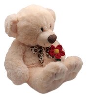 Мягкая игрушка Magic Bear Toys Медведь Берн бежевый с цветком 50 см