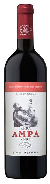 Вино столовое красное полусухое Амра, 0.75 л