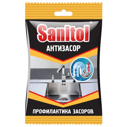 Sanitol средство для чистки труб Антизасор в гранулах, 1 л