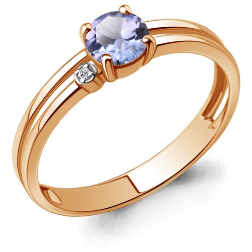 Кольцо Diamant online, золото, 585 проба, бриллиант, танзанит, размер 17 кольцо aquamarine романтика милана