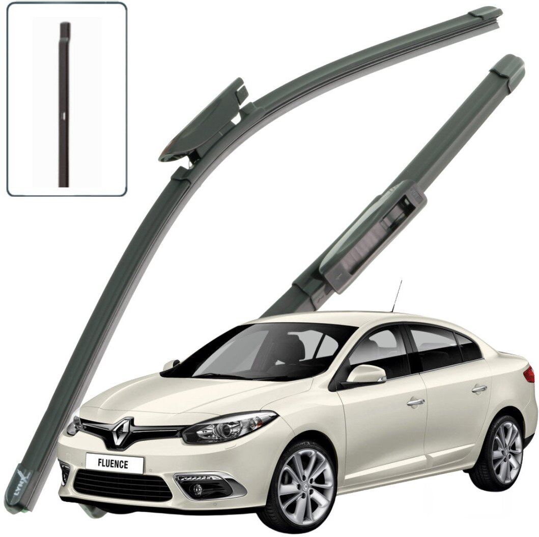 Дворники Renault Fluence L30 Рено Флюенс рест. 2012 2013 2014 2015 2016 2017 Щетки стеклоочистителя бескаркасные 600-400 2шт.