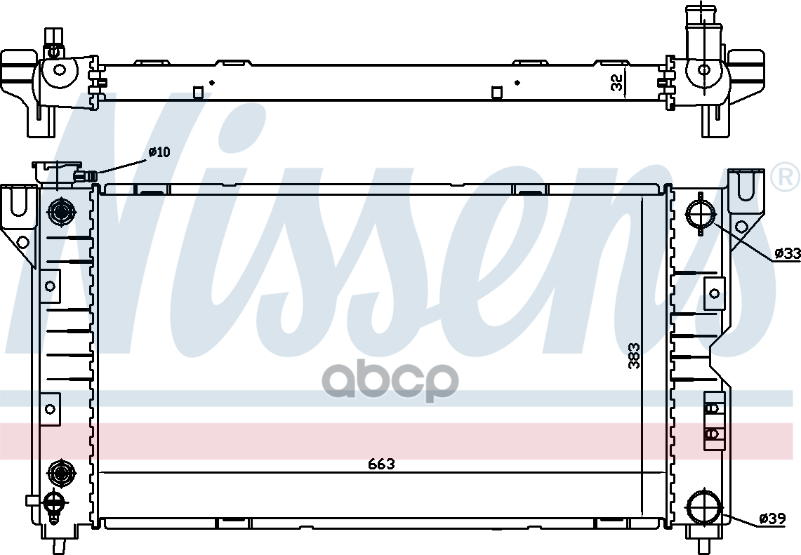 Радиатор Системы Охлаждения Chrysler: Voyager Ii (Gs) 2.0 I/2.4 Awd/2.4 I/3.0/3.3 I/3.8 I Awd 95-01 Dodge: Caravan Ii 2.0 I/.