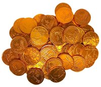 Фигурный шоколад КОРТЕС Шоколадные монеты 1 доллар, коробка