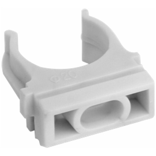 Крепёж-клипса для труб, диаметр 20 мм, цвет серый, 50 штук