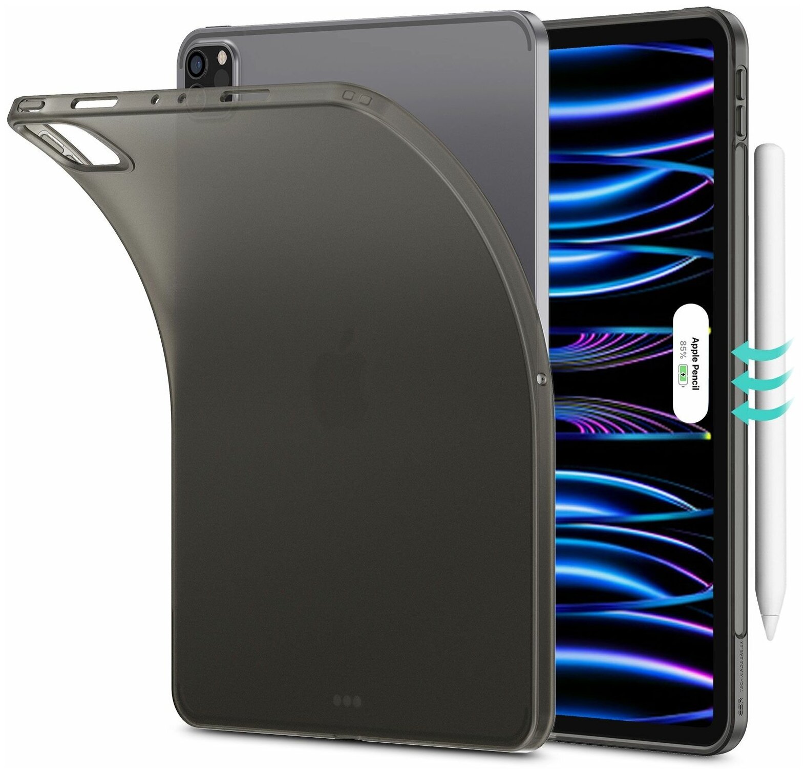 Чехол накладака ESR Project Zero Soft Case для iPad Pro 11 (2022 / 2021) - Frosted Black, матовый черный