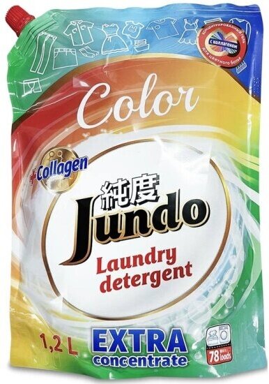 Гель для стирки Jundo Color для цветного белья, концентрированный, 1.2 л, м/у