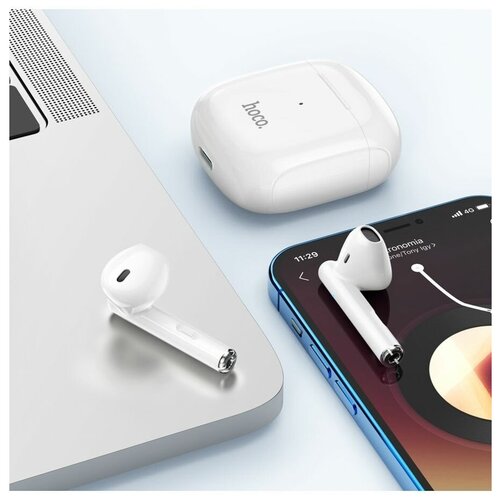 Гарнитура Bluetooth Hoco EW19 True Wireless Stereo Headset с зарядным кейсом с микрофоном 4 часа музыки и разговоров 100000₽