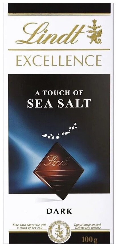 Lindt Excellence темный шоколад с морской солью, 100 г