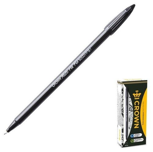 Ручка капиллярная Crown СМР-5000, узел 0.5 мм, пластиковая, чёрная, 12 шт.