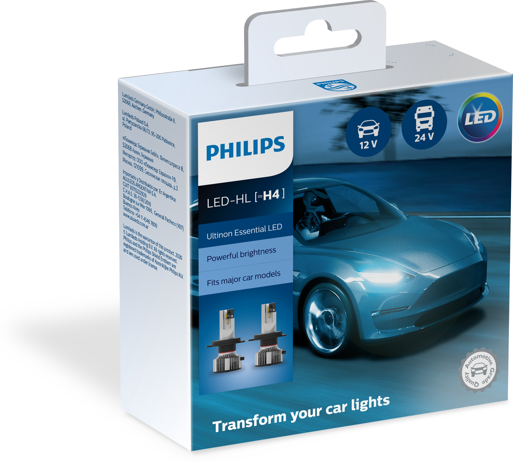 Лампа светодиодная LED H4 12В 24В 6500К X2 Philips 11342UE2X2 - фотография № 17