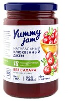 Джем Yummy jam натуральный клюквенный без сахара, банка 350 г
